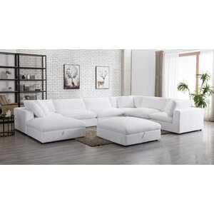 Wade Logan® Albirta 8 - Piece Upholstered Sectional | Wayfair