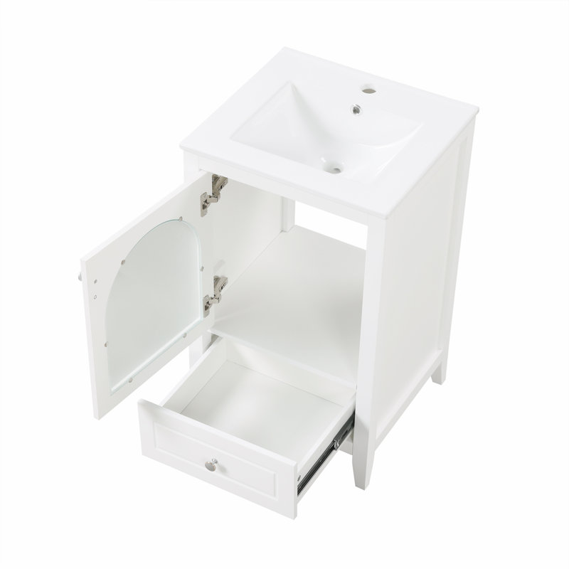 Meuble-lavabo de 20 po avec lavabo, Blanc