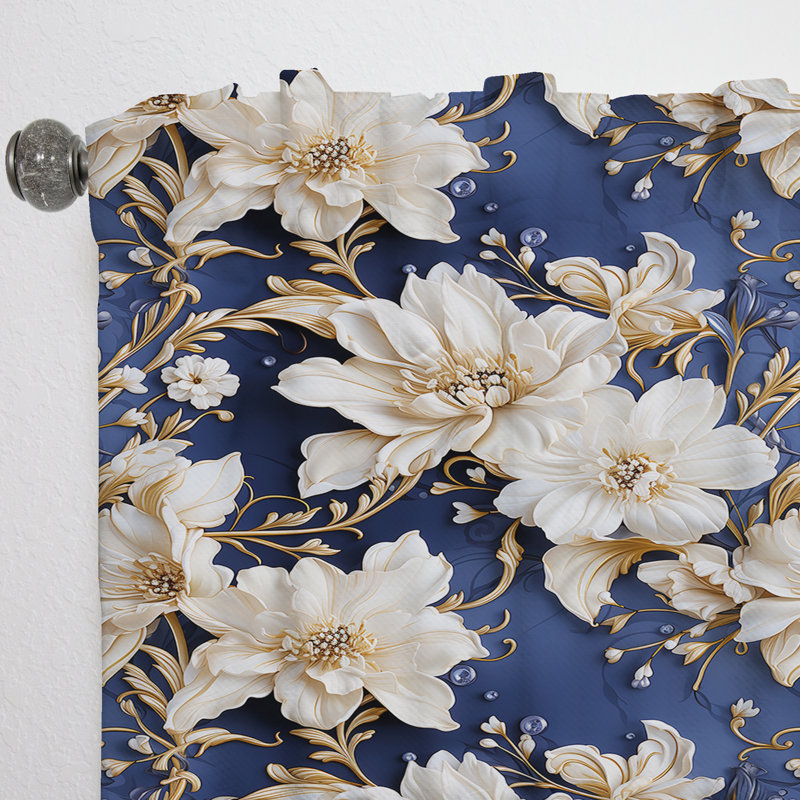 Vintage Charm Marble Pattern III - Abstract Marble Curtain - Velvet Room Darkening - 1 Panel, 52" W x 108" L