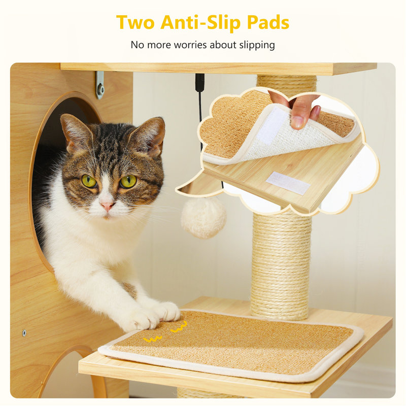 Tour pour chat 42,5 po, Beige, H 33,5 po x l 11,8 po x L 19,3 po