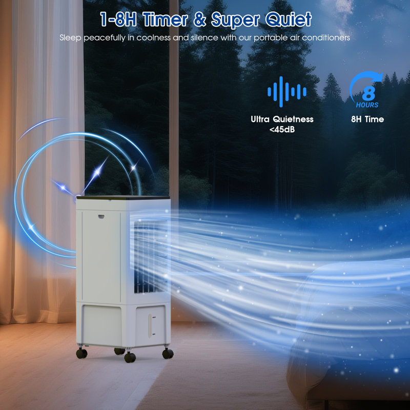 Refroidisseur d'air par évaporation 2026 avec réservoir d'eau 2 gallons, 3 vitesses, 4 modes