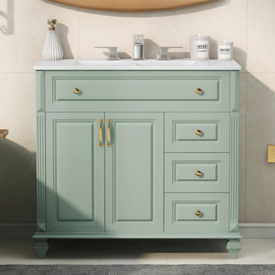 Meuble-lavabo multifonctionnel avec cadre en bois massif