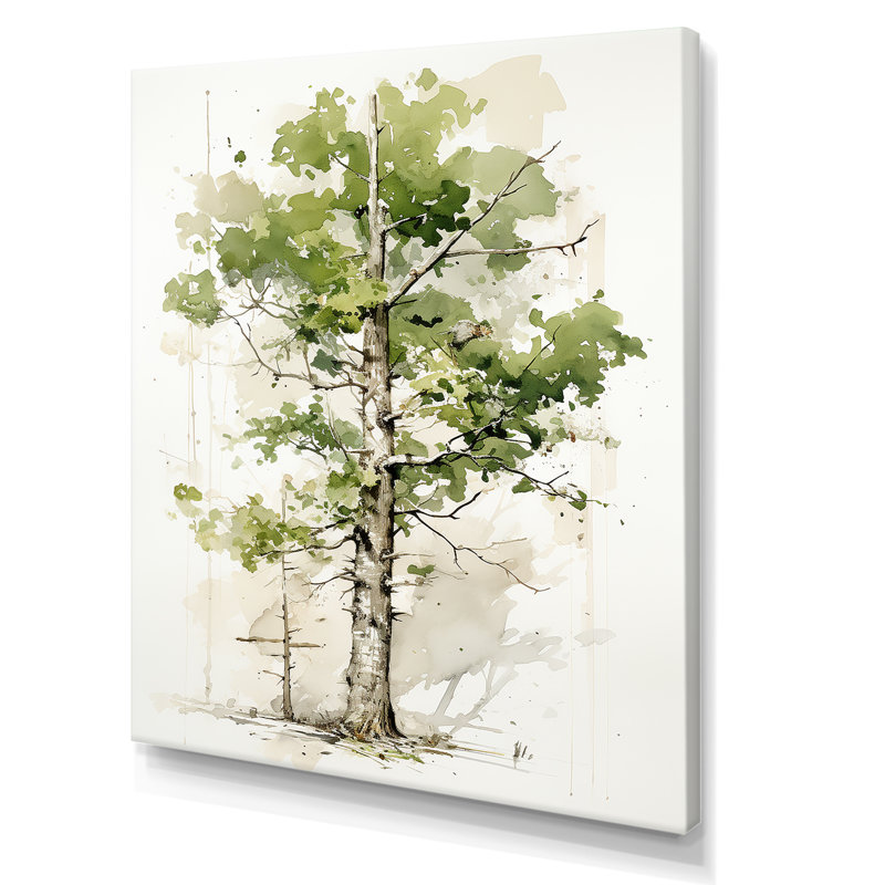 Vert, témoin de l'âge sycomore - arbre, sycomore, art mural, Toile tendue, H 32 po x l 16 po x P 1 po