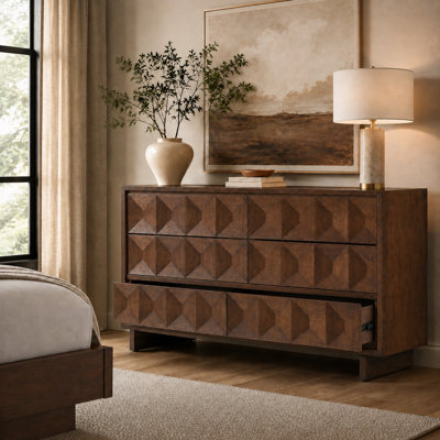 Roana Modern 59''W 6-Drawer Dresser with Simple Assembly