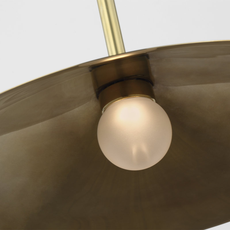 Amber Lewis Ponce Pendant with Shade, 47" H x 13" W x 13" D, Brass, Hand-Rubbed Antique Brass