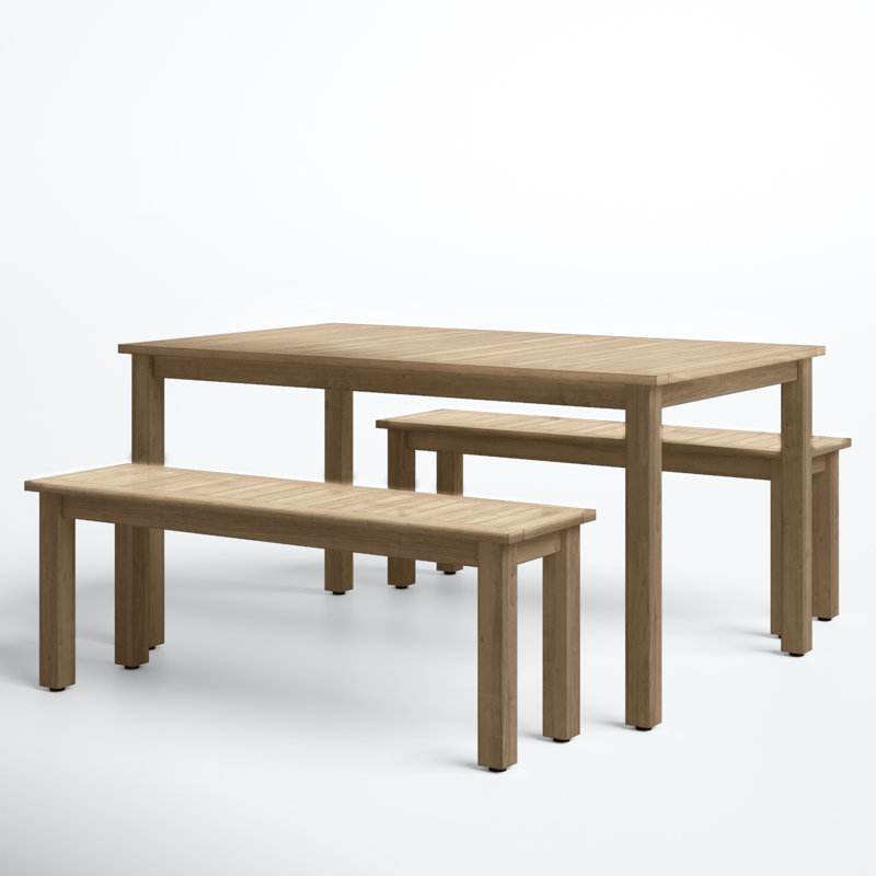 Bowery 59'' Rectangular 6 - Person Outdoor Dining Set, Teak