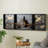 Cole And Grey Metal Airplane Decorative Copper Wall Clock With Black Frame And Gold Illustrations Set