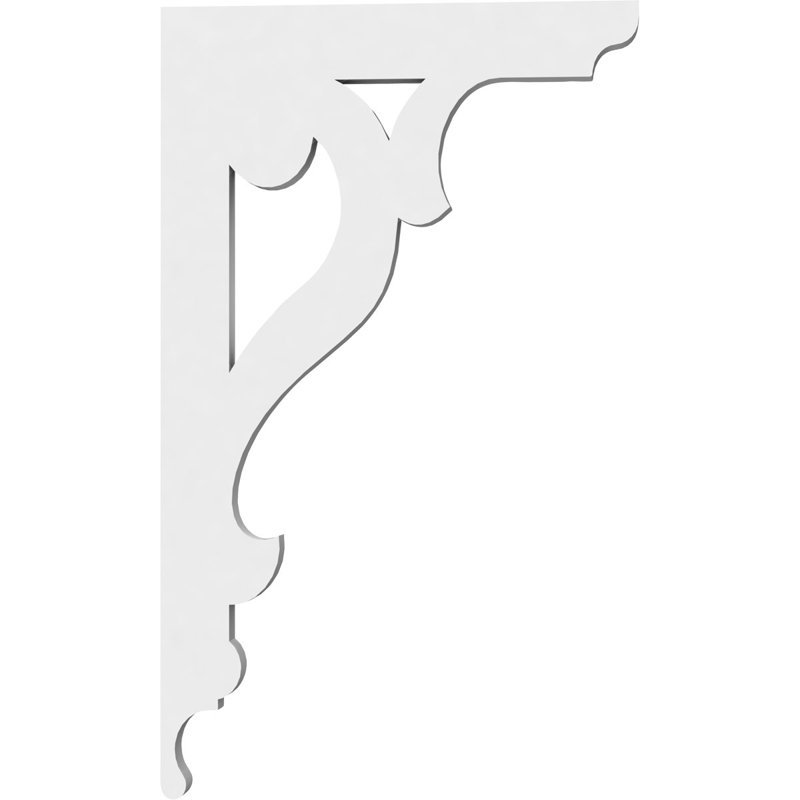 Brontes Architectural Grade PVC Bracket, 10" H x 0.63" W x 6" D