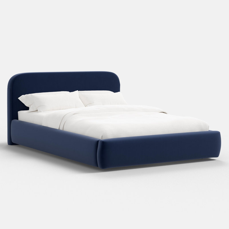 Daphne Platform Bed, Performance Velvet Ocean, Full