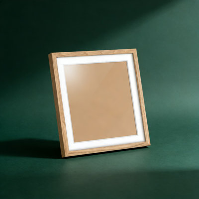 Set Of 2 Natural Oak Wood Picture Frames 12X12 Inches With 10X10 Mat, Premium Tempered Glass And Wall Hanging Kit, Square Gallery Style Photo Frames