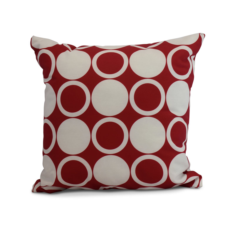 Cuban Flare Geometric Reversible Throw Pillow, Red, 16" x 16"