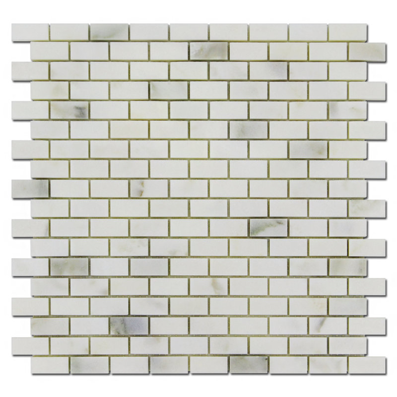 Adriatica 0.63" x 1.25" Marble Brick Joint Mosaic Wall & Floor Tile, Calacatta
