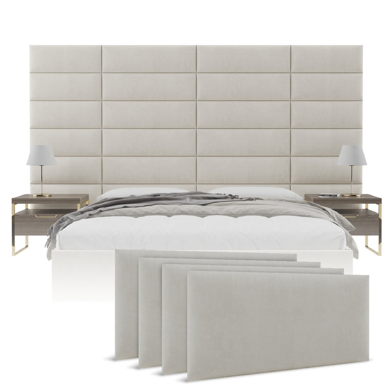 Microsuede Wall Paneling in Neutral Sand