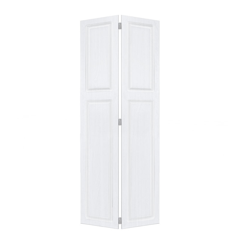 2 panneaux pliables 28 po X 79 po  Porte de grange coulissante en bois de noyer blanc avec ensemble de quincaillerie, 1