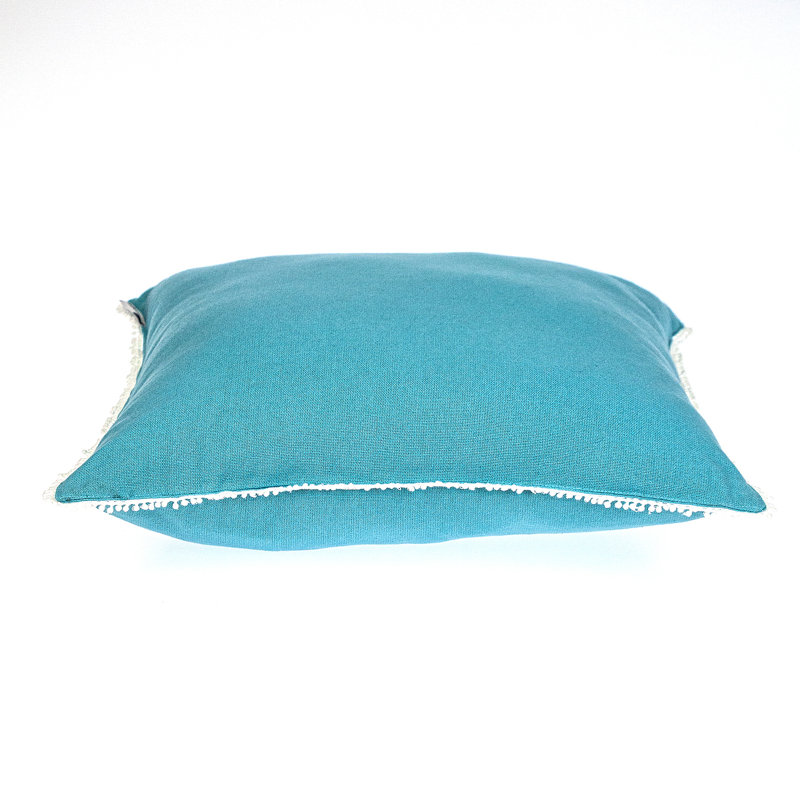 Parkland Collection Transitional Solid Blue Square 16" x 16" Pillow, Blue, 16" x 16"