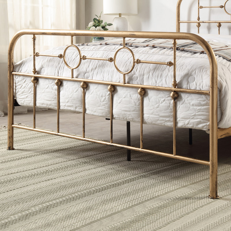 Swainswick Metal Bed, Gold, Double (4'6)
