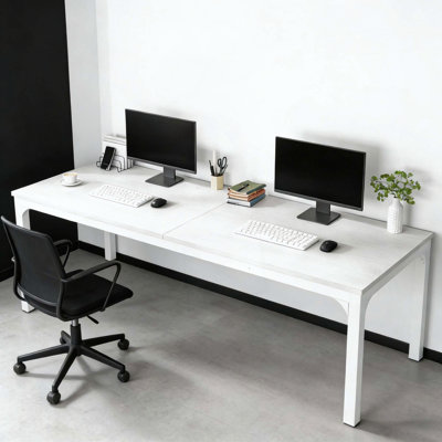 Dual Workspace Desk with Industrial Design