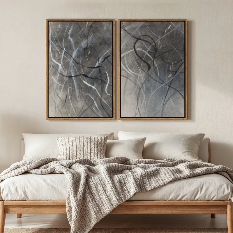 Art mural encadré, impressions murales abstraites rétro sur toile 16 po x 24 po, Naturel, H 24 po x l 16 po