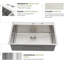 Évier de cuisine encastrable 33 po en acier inoxydable de calibre 16 avec grille et crépine 33 po-98674089