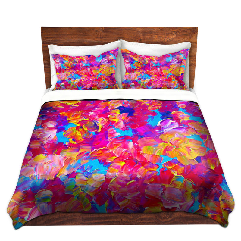 Ensemble de housse de couette à motif floral Fantasy, 1 housse de couette grand + 2 taies standards