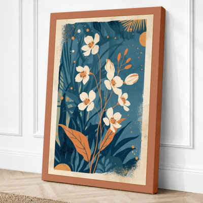 Garden in Teal Botanical - Wrapped Canvas