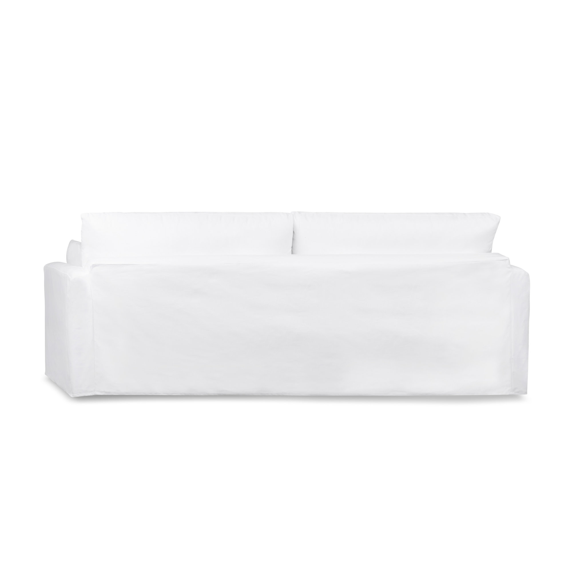 Luna Slipcovered Queen Sleeper Sofa, Classic Bleach White Twill