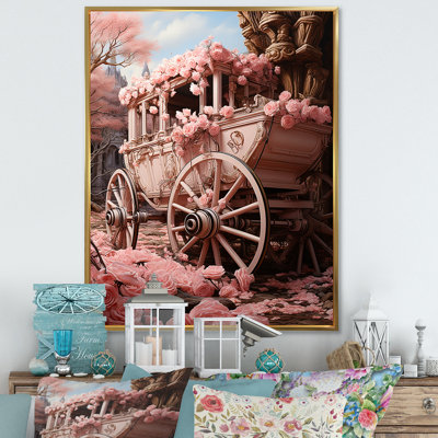 Romantisme voiture de mariage rose