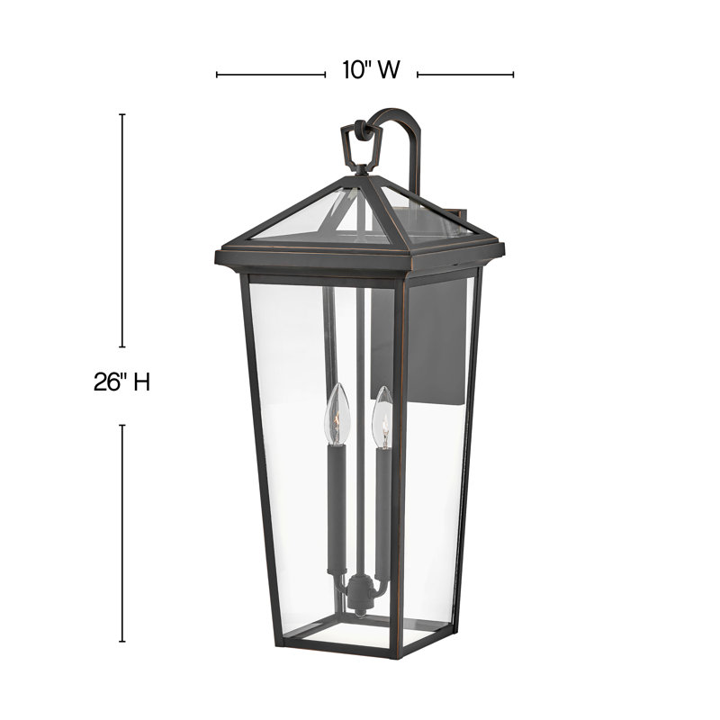 Alford Place 2-Light Outdoor Tall Wall Mount Lantern, Oil Rubbed Bronze
