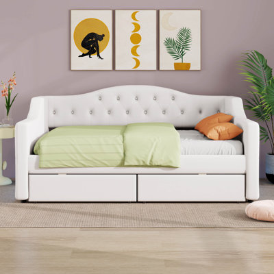 Lit de jour rembourré avec ceinture à DEL et lit gigogne, canapé-lit en lin pour enfants, chambre à coucher, aucun sommier nécessaire