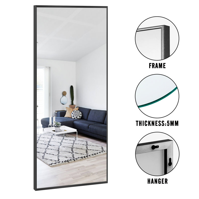 Miroir de salle de bain mural Talma, H 47 po x l 21 po, Noir