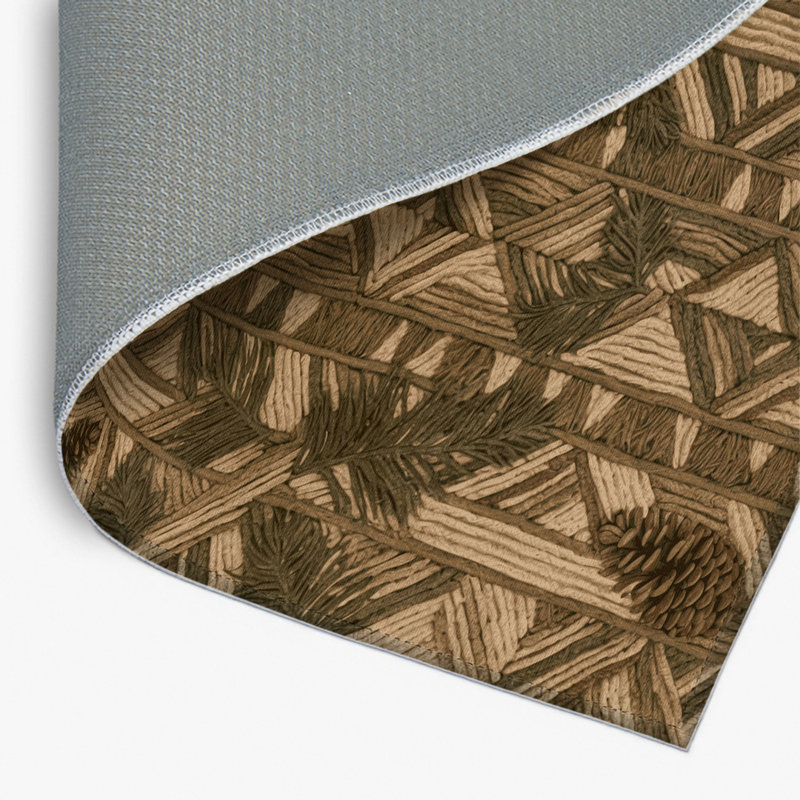 Tapis d'intérieur et d'extérieur brun Botanical, Rectangulaire 2 pi x 3 pi