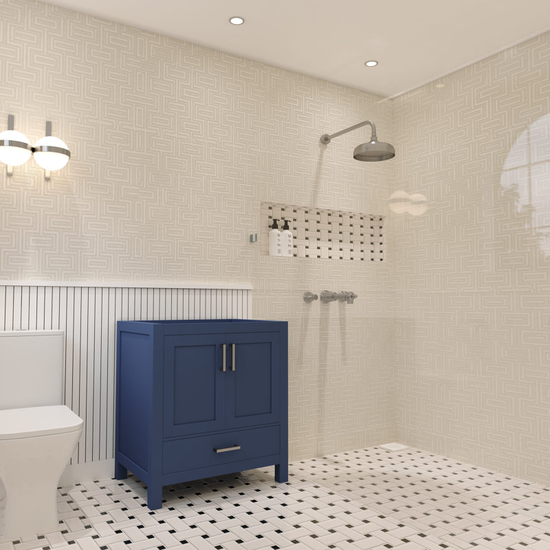 Rooh 30" Navy Blue Solid Wood Bathroom Vanity