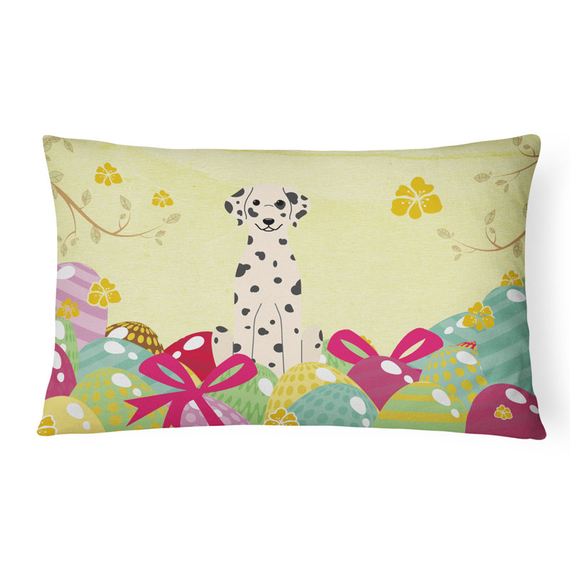 Easter Eggs Outdoor Throw Pillow