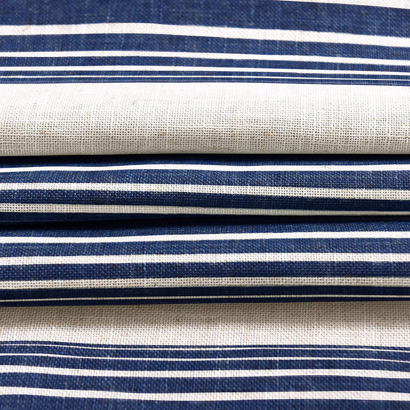 Akhill Striped Tailored Window Valance, 52" W x 18" L, Dark Blue