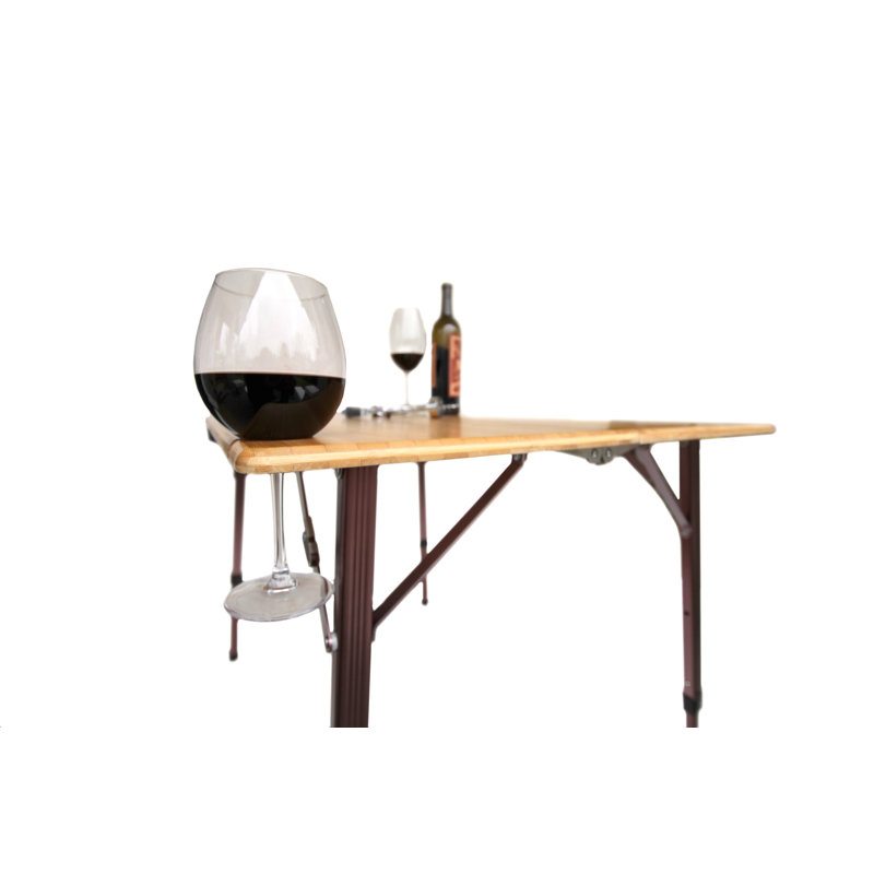 Adjustable Foldable Bamboo and Aluminum Dining Table