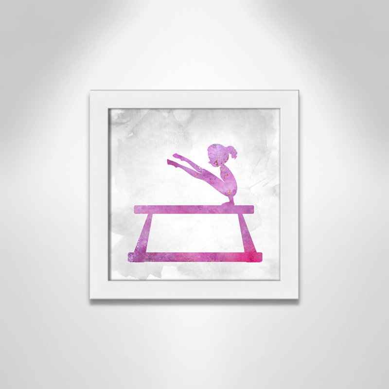 Gymnastique 3, impression sur papier, H 12 po x l 12 po x P 0,63 po, Cadre blanc