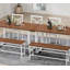 Ensemble de table et de chaises de style industriel quatre pièces avec dossier, structure solide pour les espaces de repas et de rassemblement-977592528-977592532-977592534-977596201-977596202