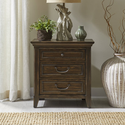 Trelawny 3 Drawer Nightstand w/ Charging Station