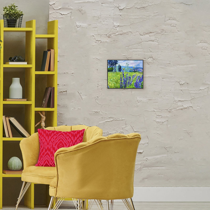 «Vibrant Elevation Blooms», estampe numérique, conception par Lee Ann Zirbes, H 11 po x l 14 po, Giclée encadrée noir minuit