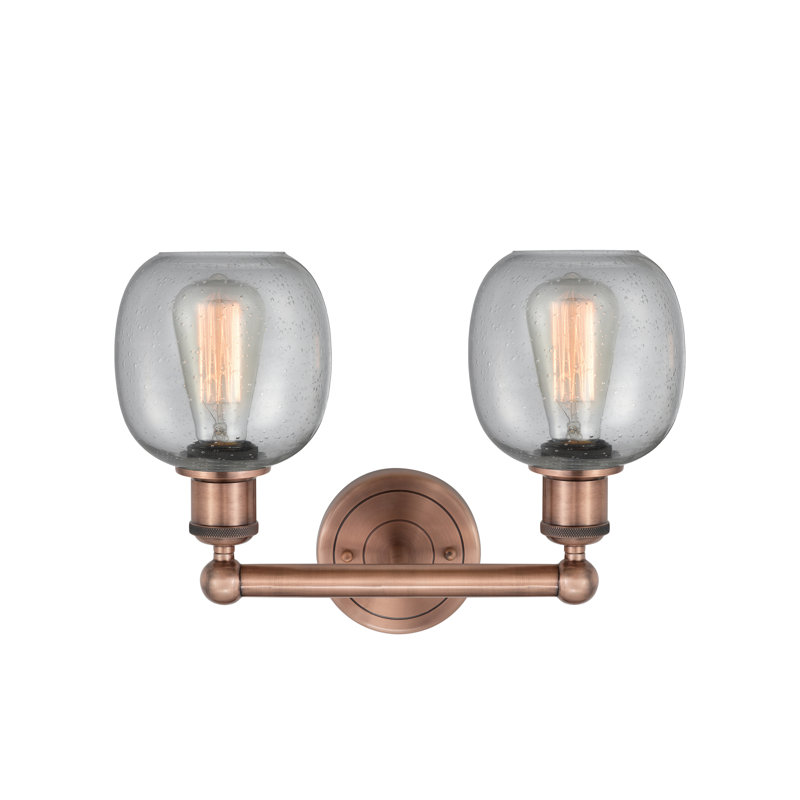 Éclairage pour meuble-lavabo à 2 lumières 15 pouces Carlucci, Granuleux, Cuivre antique