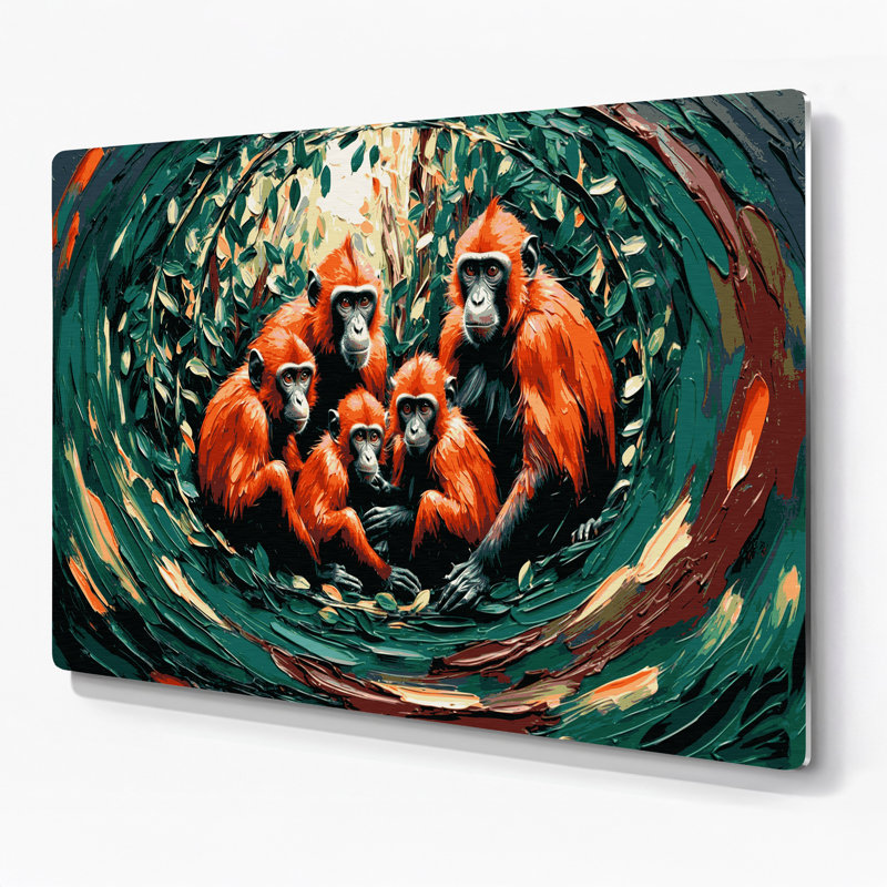 Art mural en métal faune rouge, H 20 po x l 30 po