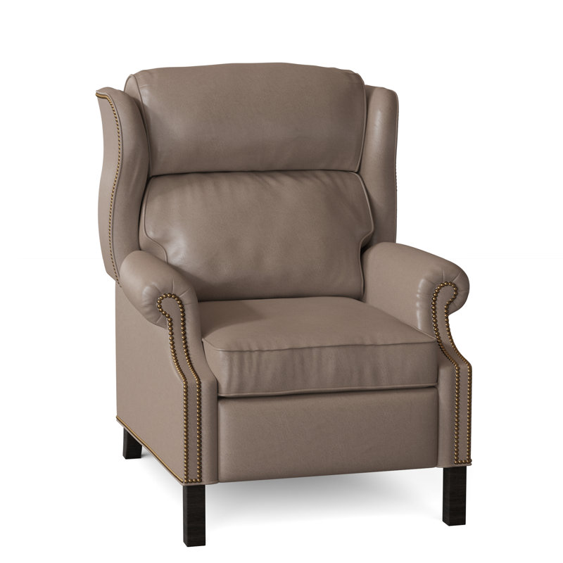 Fauteuil inclinable Chippendale, Cuir véritable cacao d'Anilina, Pavé, Français naturel No 9