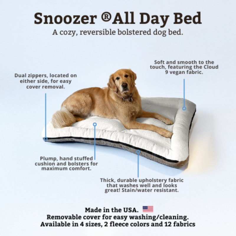 Lit pour chien et chat en microsuède réversible ivoire All Day with Cloud 9, H 5 po x l 50 po x P 37 po, Tempête de marmotte