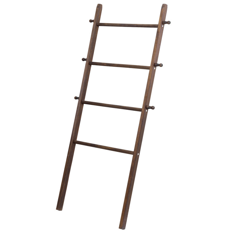 Wood 4 Freestanding Towel Rack, Brown