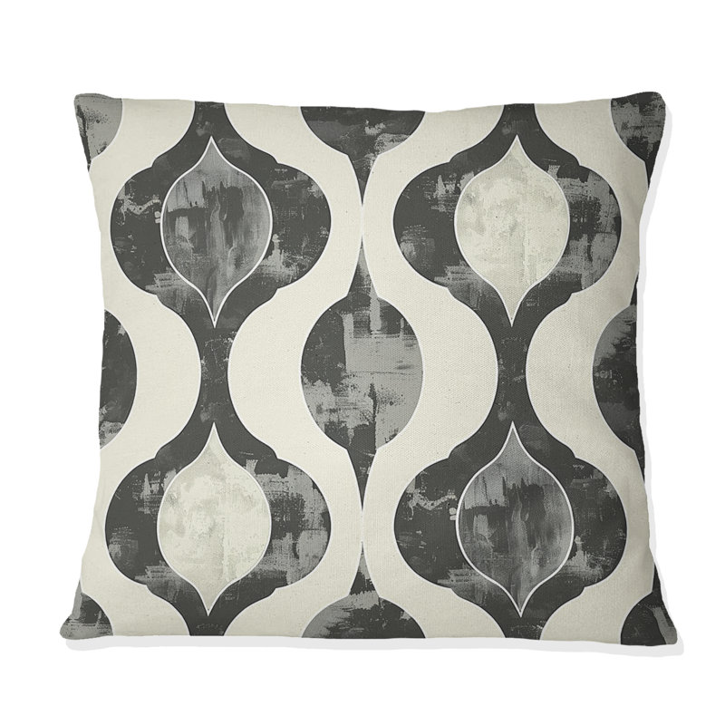 Coussin Beige gris Timeless Art - Mid-Century, H 16 po x l 16 po