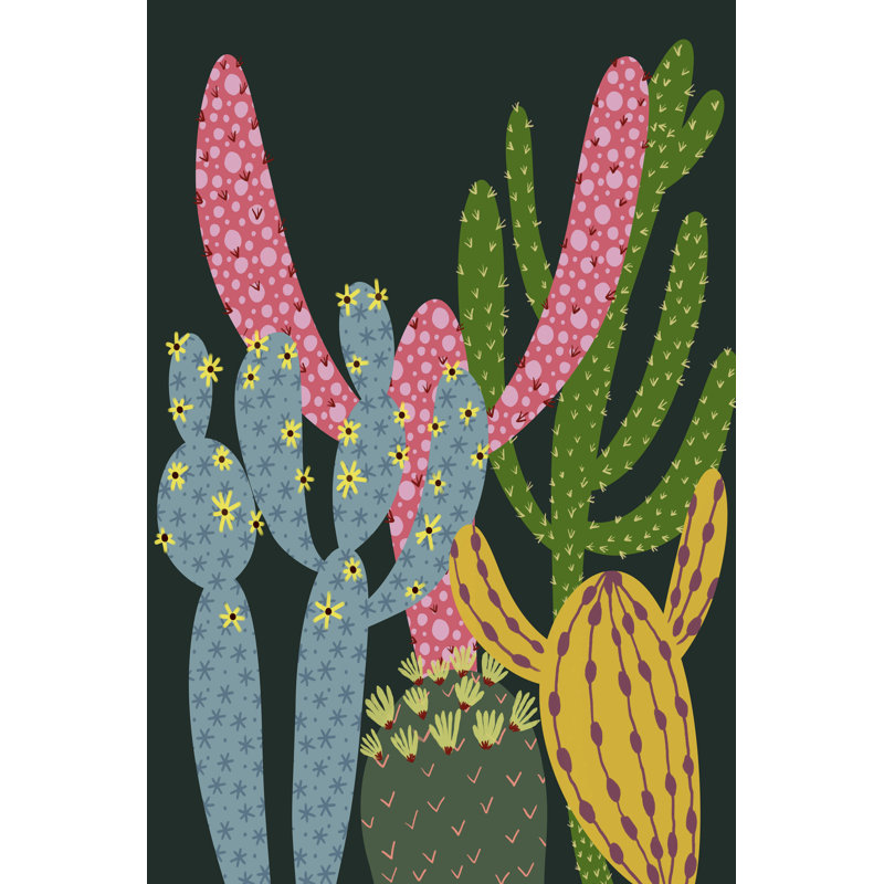 Olathe Colorful Cactus II par Regina Moore, H 12 po x l 8 po