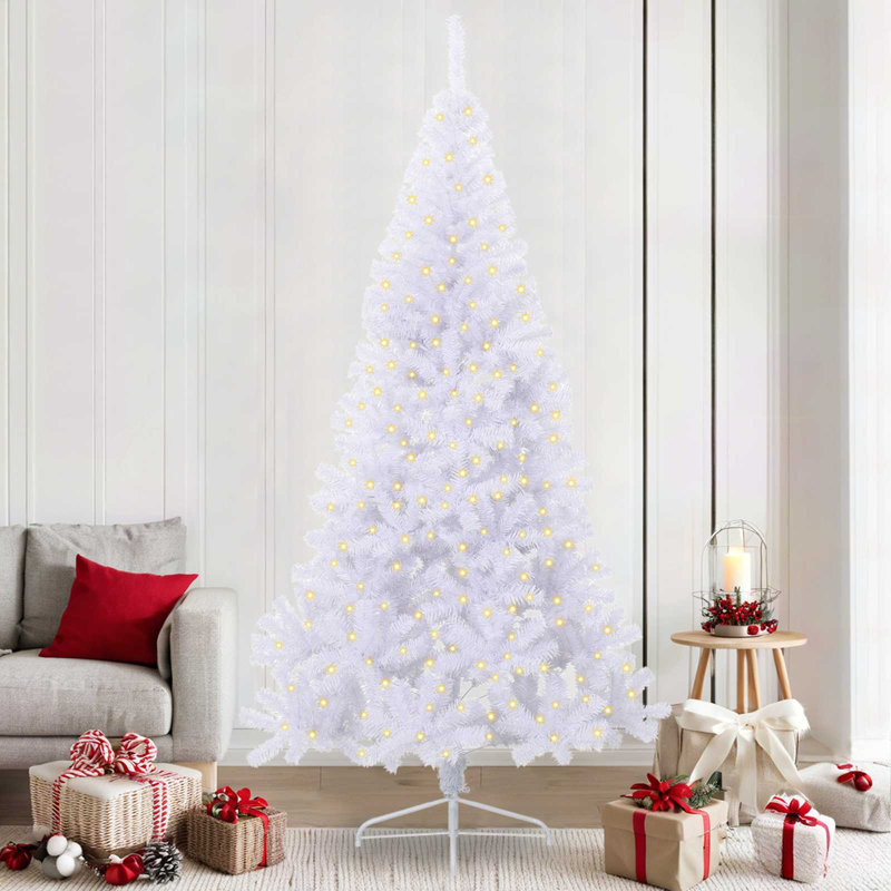  Arbre de Noël artificiel blanc 94,49 po en PVC et acier