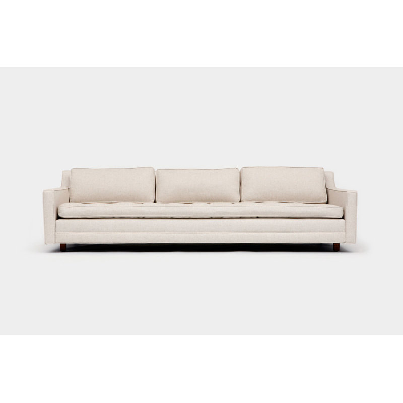 Tufted Sofa, Cream Linen Blend