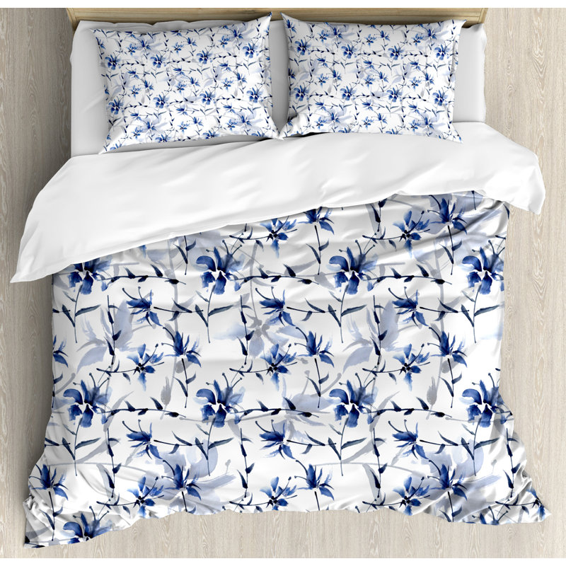 Traditional Polyester Floral Duvet Cover, King