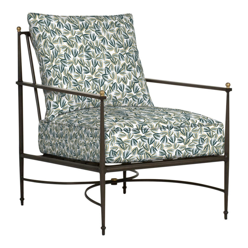 Chaise de patio avec coussins Roma, Welt, Perigold Palmetto Verdigris